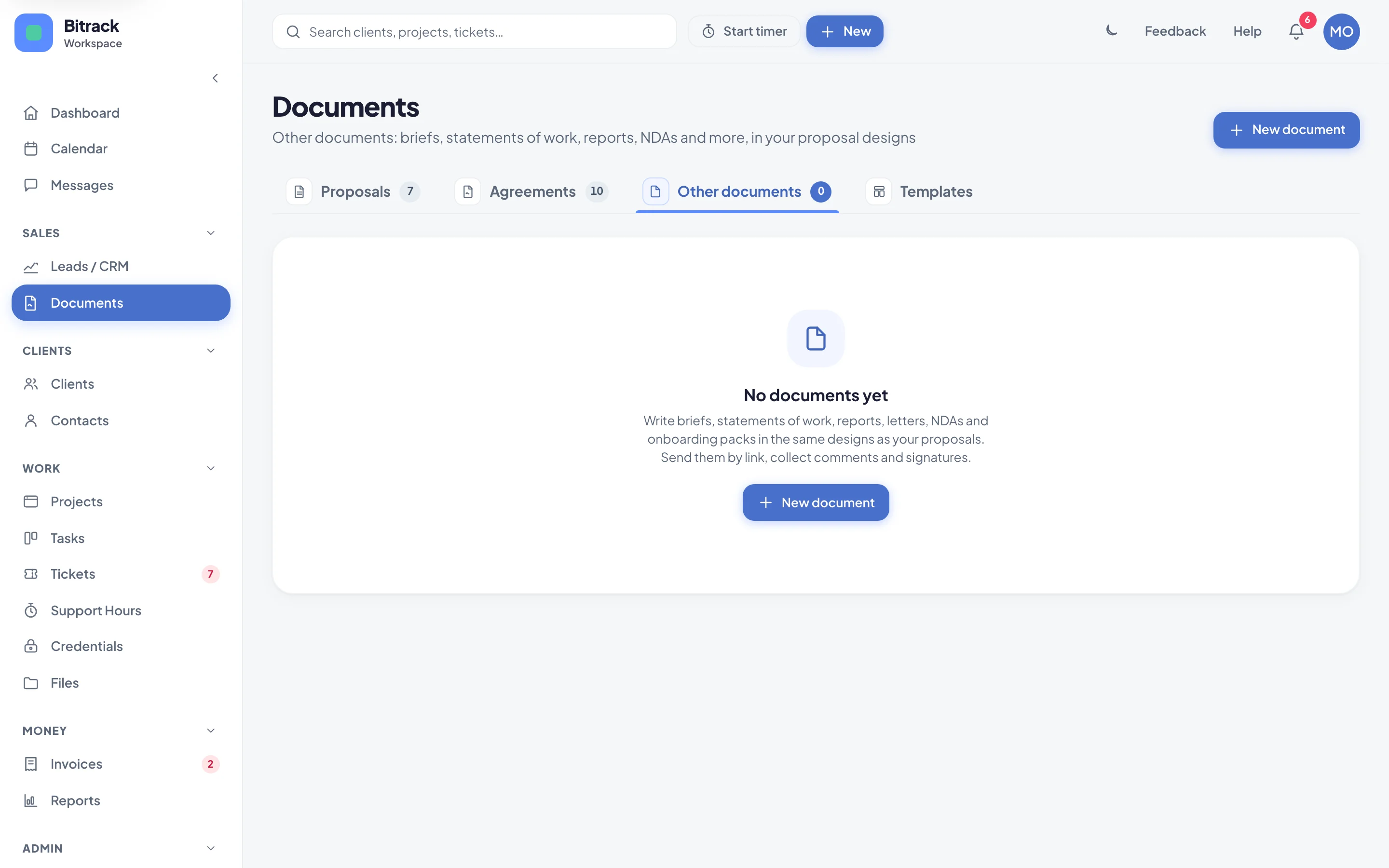 The Other documents tab