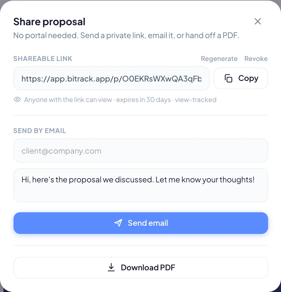 The Share proposal window