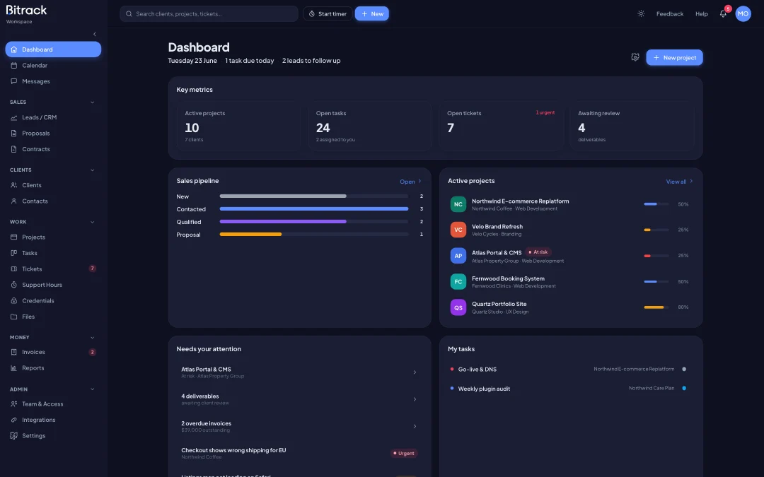 See which deals need you today (dark mode)